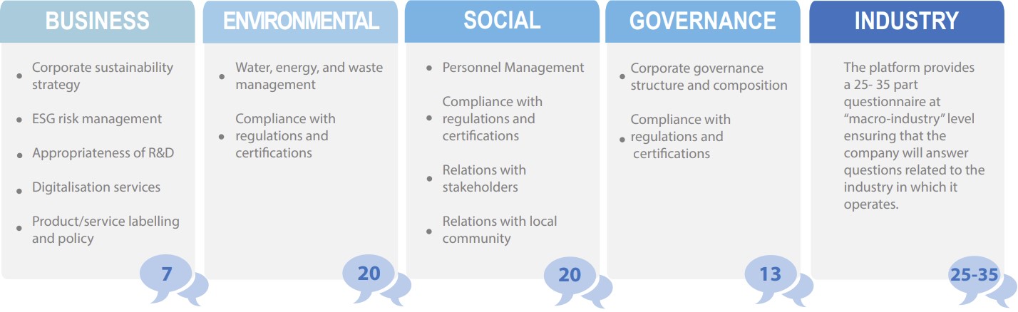 Two co-workers look at a laptop and smile